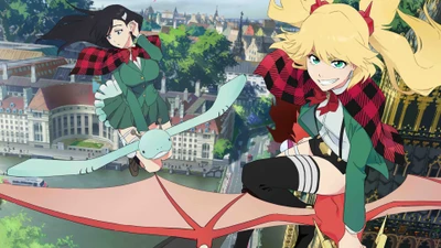 Adventurous Witches Soaring Over the City