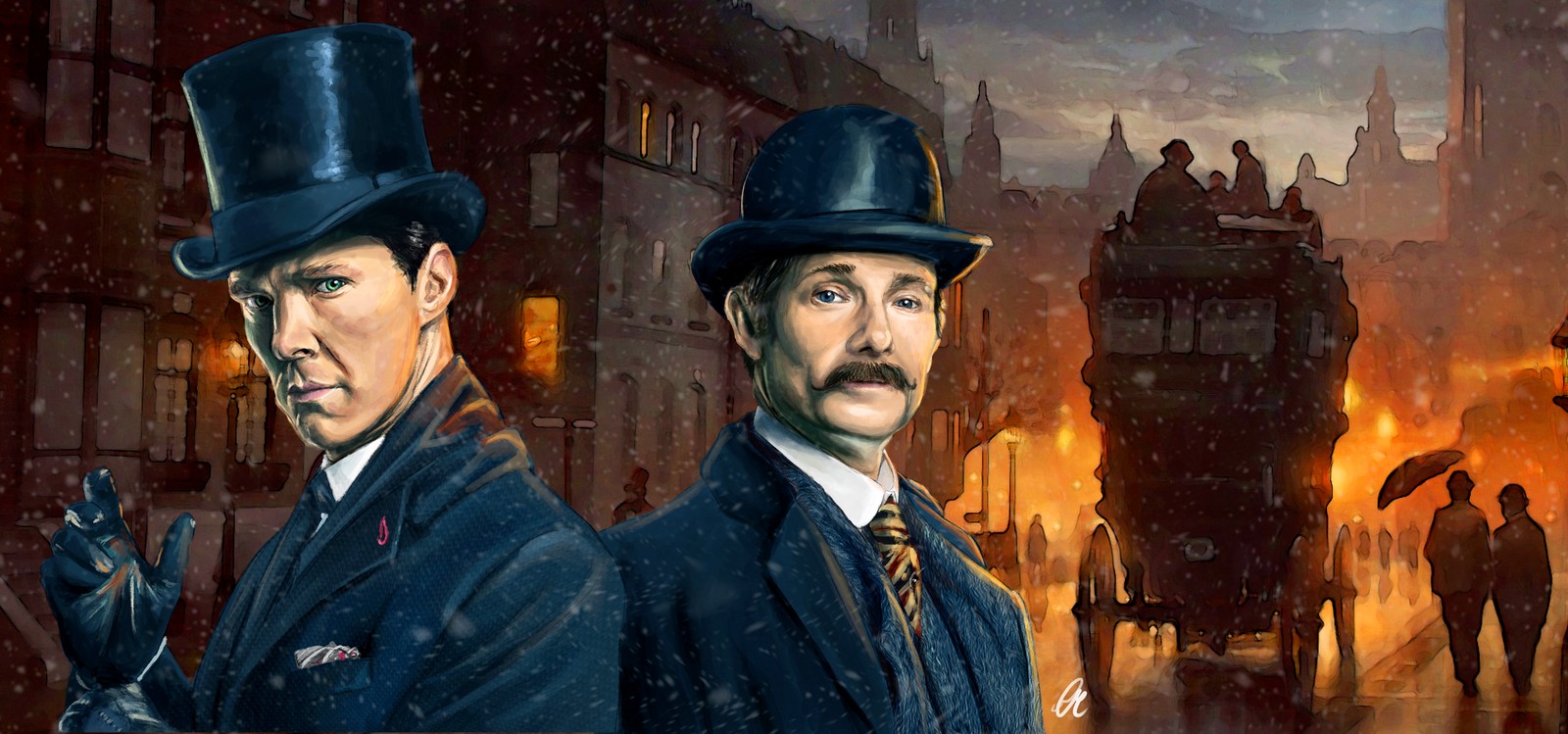 benedict cumberbatch, sherlock holmes, painting, art, work of art wallpaper