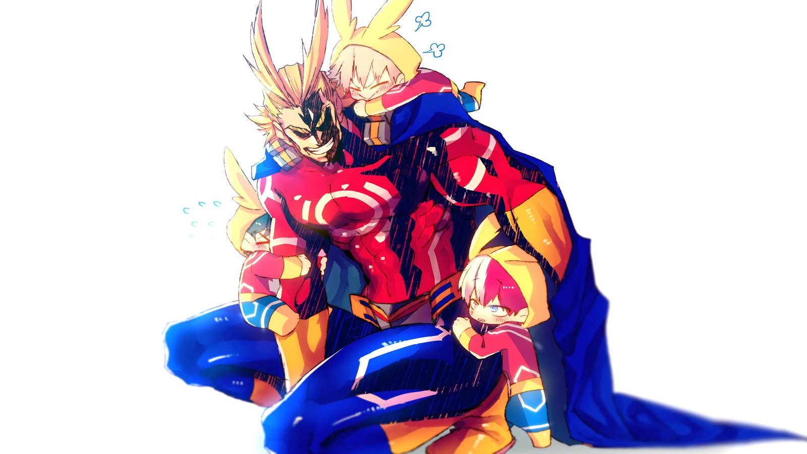 Um close de uma pessoa sentada em uma cadeira com uma capa (all might, toshinori yagi, boku no hero academia, my hero academia, anime)