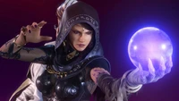 Zafina from Tekken 8 wielding a mystical orb.