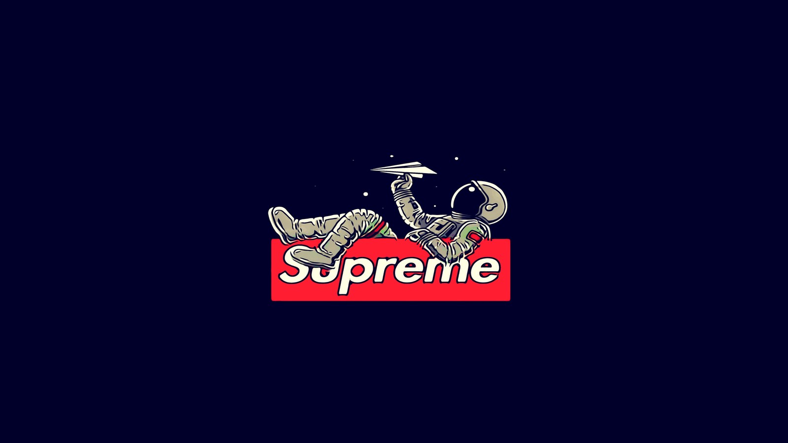 Логотип supreme на темном фоне (астронавт, supreme, тёмный фон, простой, минимализм)