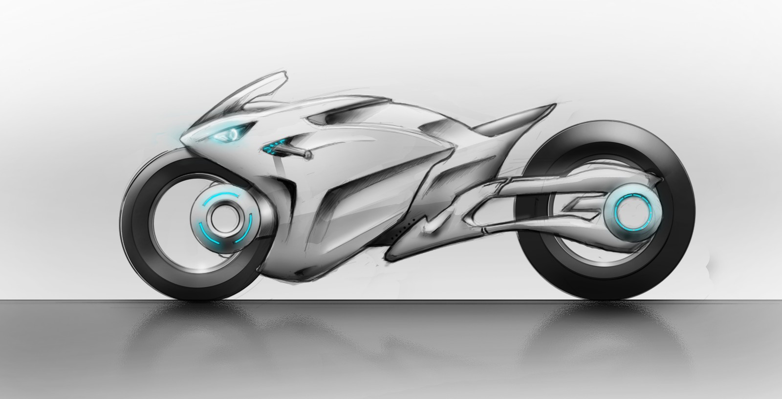 Descargar fondo de pantalla dibujo, motocicleta, boceto, lápiz, rueda