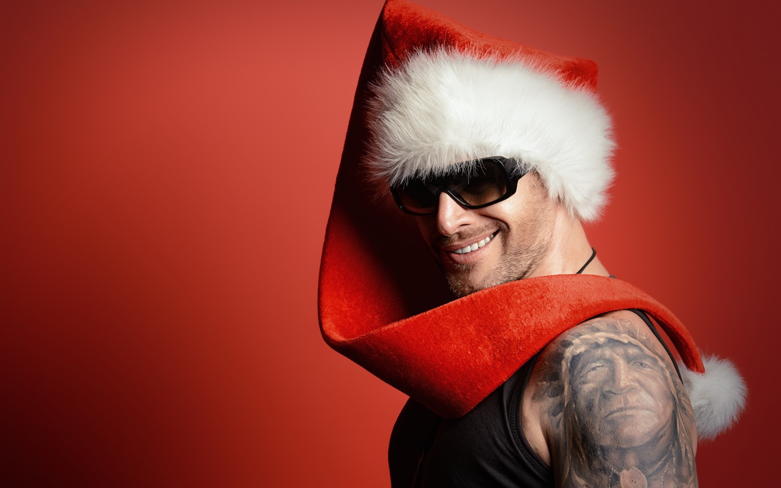 santa claus, christmas day, red, eyewear, glasses wallpaper