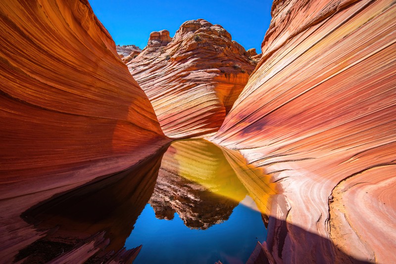 Арабский каньон с небольшим водоемом посередине (marble canyon, река колорадо, большой каньон, 5k, природа)