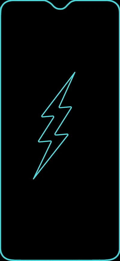 Neon Lightning Bolt on a Sleek Device