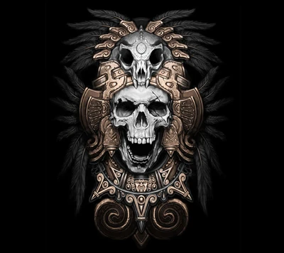 azteca, calavera, diseño