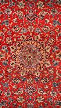 Vibrant Red Floral Patterned Design