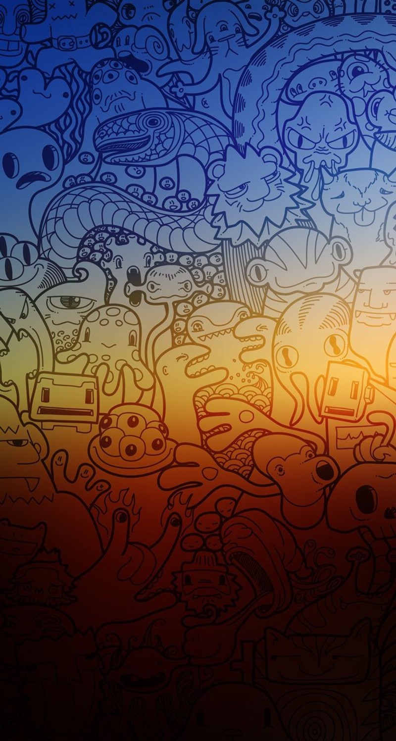 Graffiti wallpaper with a variety of cartoon characters on it (canyon, grand, harvest, moon, nature)