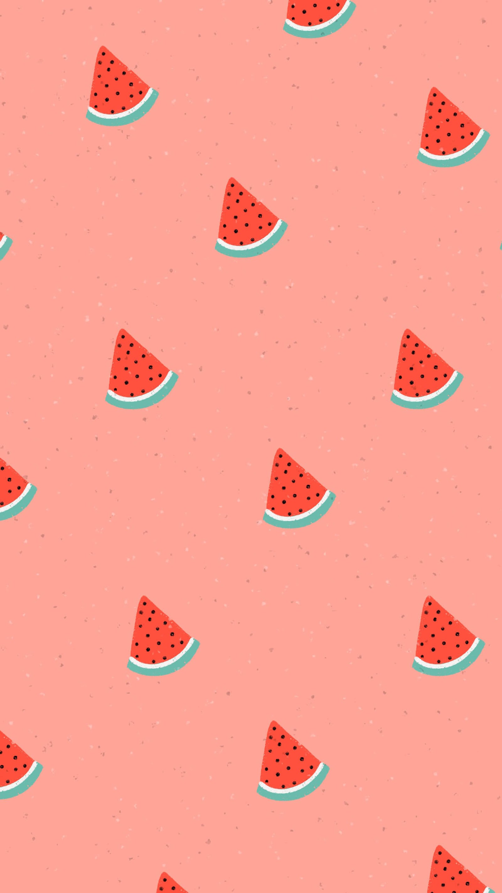 Seamless pattern of slices of watermelon on a pink background (pink, watermelon)