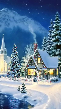 holidays, house wallpaper