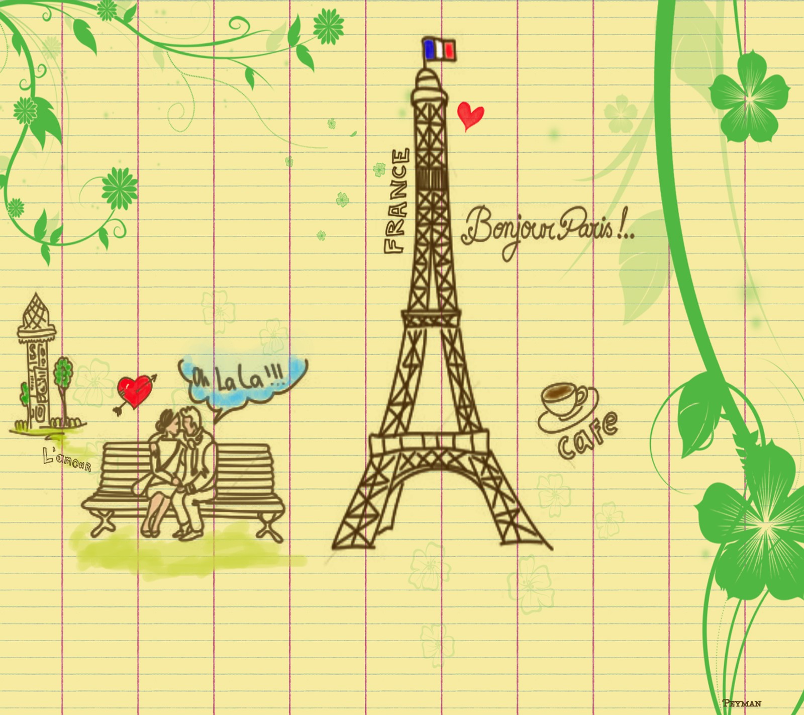 Descargar fondo de pantalla torre eiffel, beso, amor, parís, paris