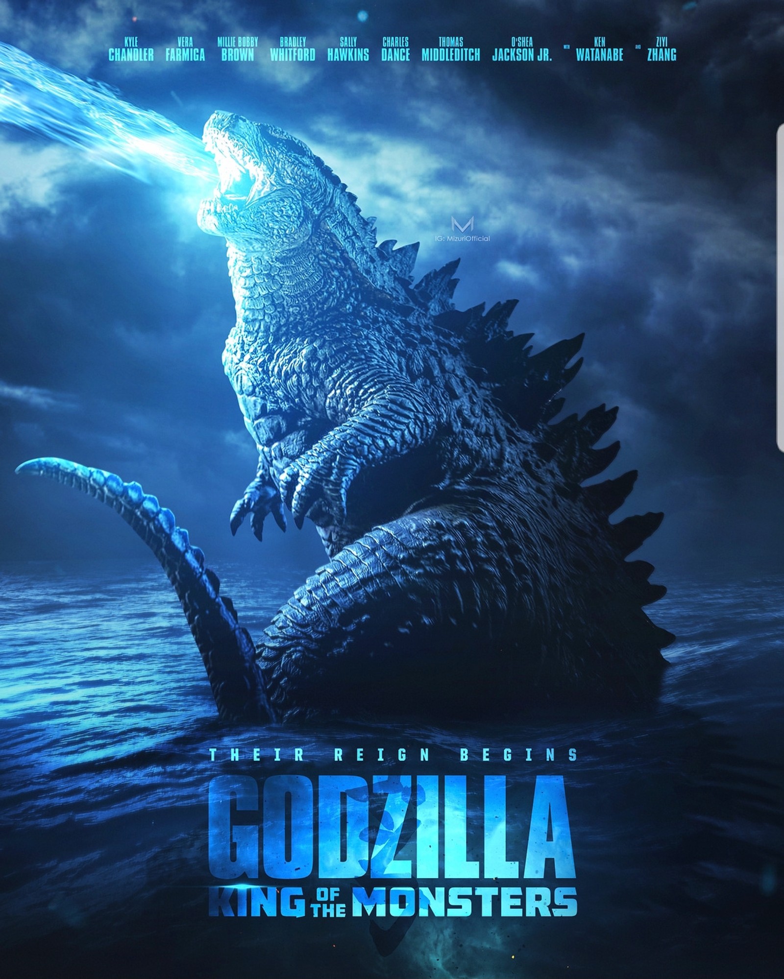 Скачать обои godzilla 2019, король монстров