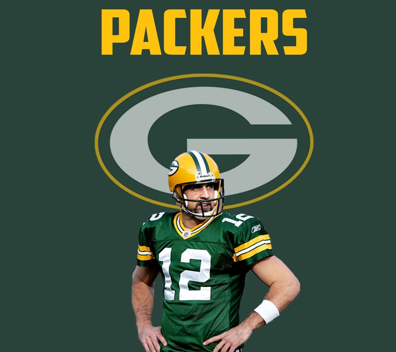 Крупный план футболиста в зеленой форме (арона, аарон роджерс, aaron rodgers, грин бей, green bay)