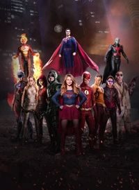 arrow, dc, flash, gilr, legends wallpaper