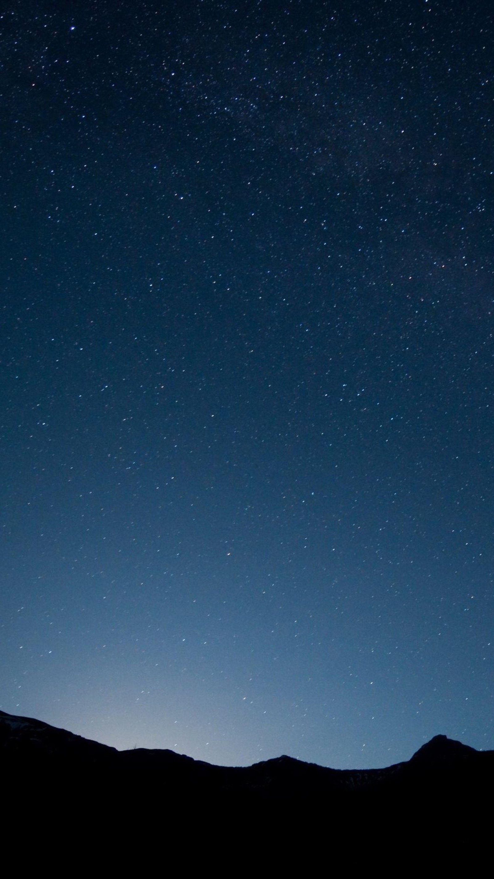 Starry sky with a few stars above a mountain range (androd wallpaper, android, mountains night, nature, night)