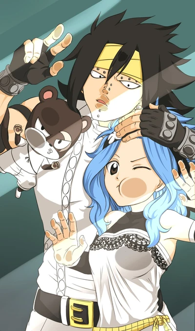 anime, faiy tail, gajeel, tormenta, levy