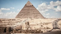 great sphinx of giza, egyptian pyramids, pyramid, monument, landmark wallpaper