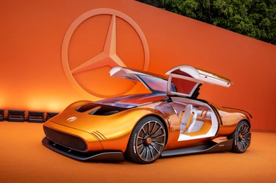 mercedes benz vision one eleven, electric cars, 5k, orange, cars