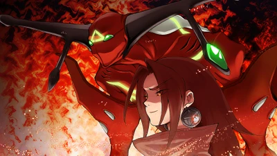 shaman king, аниме, anime, дух огня