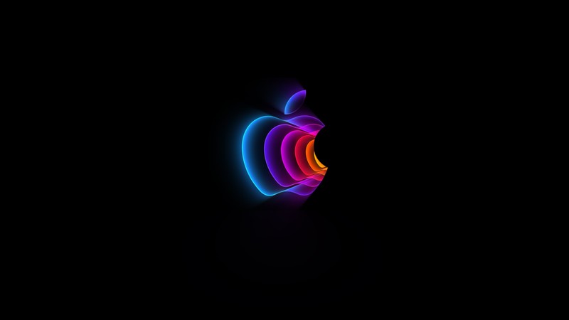 Обои с логотипом apple hd (apple event 2022, цветной, логотип apple, черный фон, amoled)