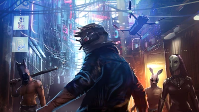 Cyberpunk-Gasse: Showdown in Midnight Fight Express