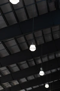 Symmetrical Ceiling Lights in a Modern Architecture Space