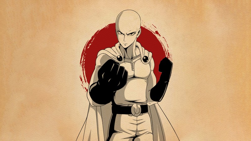 Мультфильм о человеке с плащом и перчаткой (сайтама, saitama, one punch man, аниме, anime)