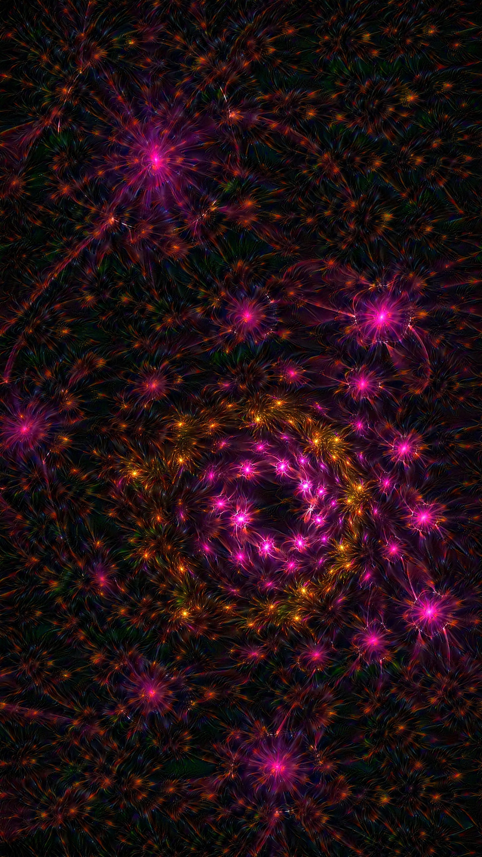 A close up of a computer generated image of a spiral (fractal, fractal art, smartphone, purple, pink)