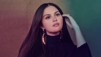 Selena Gomez: Retrato elegante de una célebre cantante y actriz estadounidense