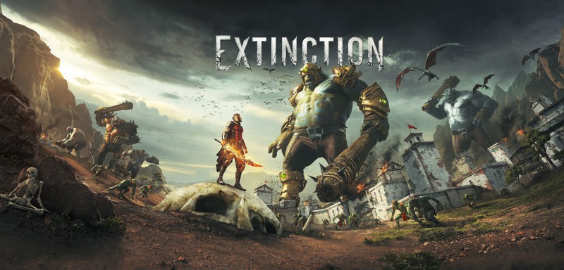 Обложка видеоигры extinction показана на скриншоте (атака титанов 2, attack on titan 2, xbox one, постер, игра)