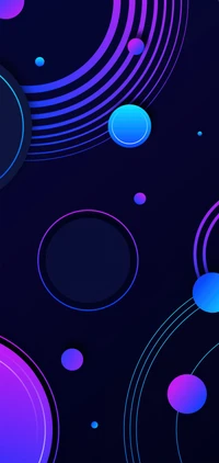 Colorful Circles and Waves in Azure and Violet