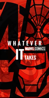 Red Spider-Man Graphic Art Poster with 'Whatever It Takes' Text