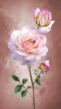 Rosas Vintage Cor-de-Rosa: Uma Arte Floral Zen