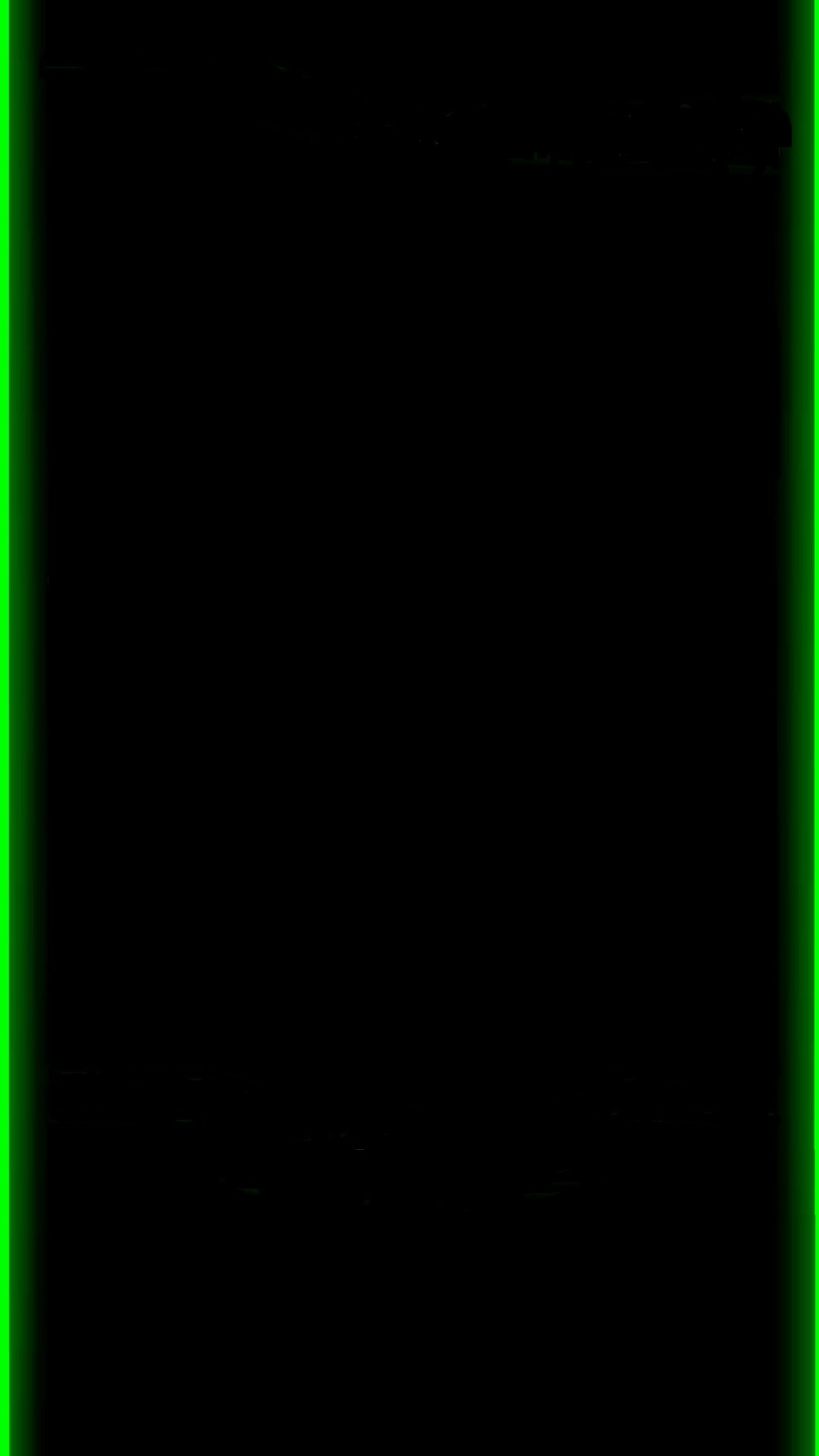 A close up of a neon green frame on a black background (green, s7 edge)