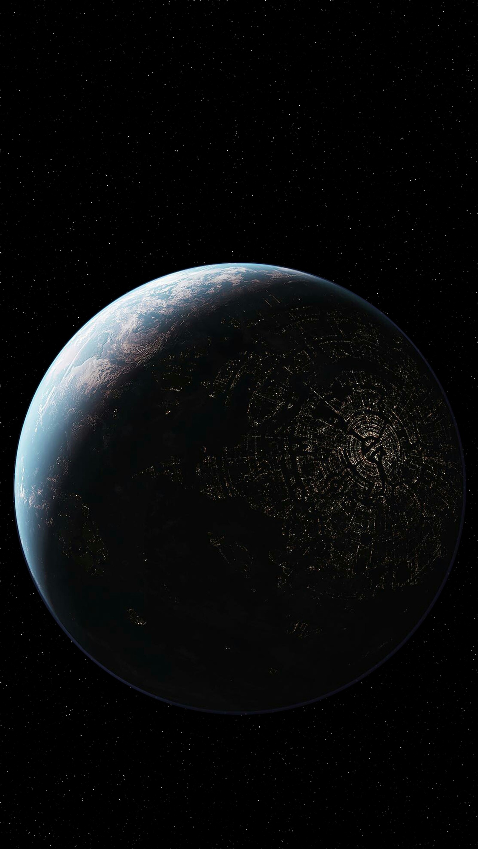 Arafed view of a planet with a star in the background (rogue one, star, starwars, wars)