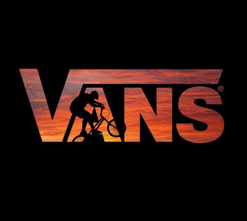 Логотип vans с силуэтом человека на велосипеде (бмх, bmx, бренд, логотип, обувь)