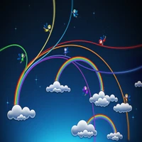 abstract, animated, beautiful, birds, cloud wallpaper