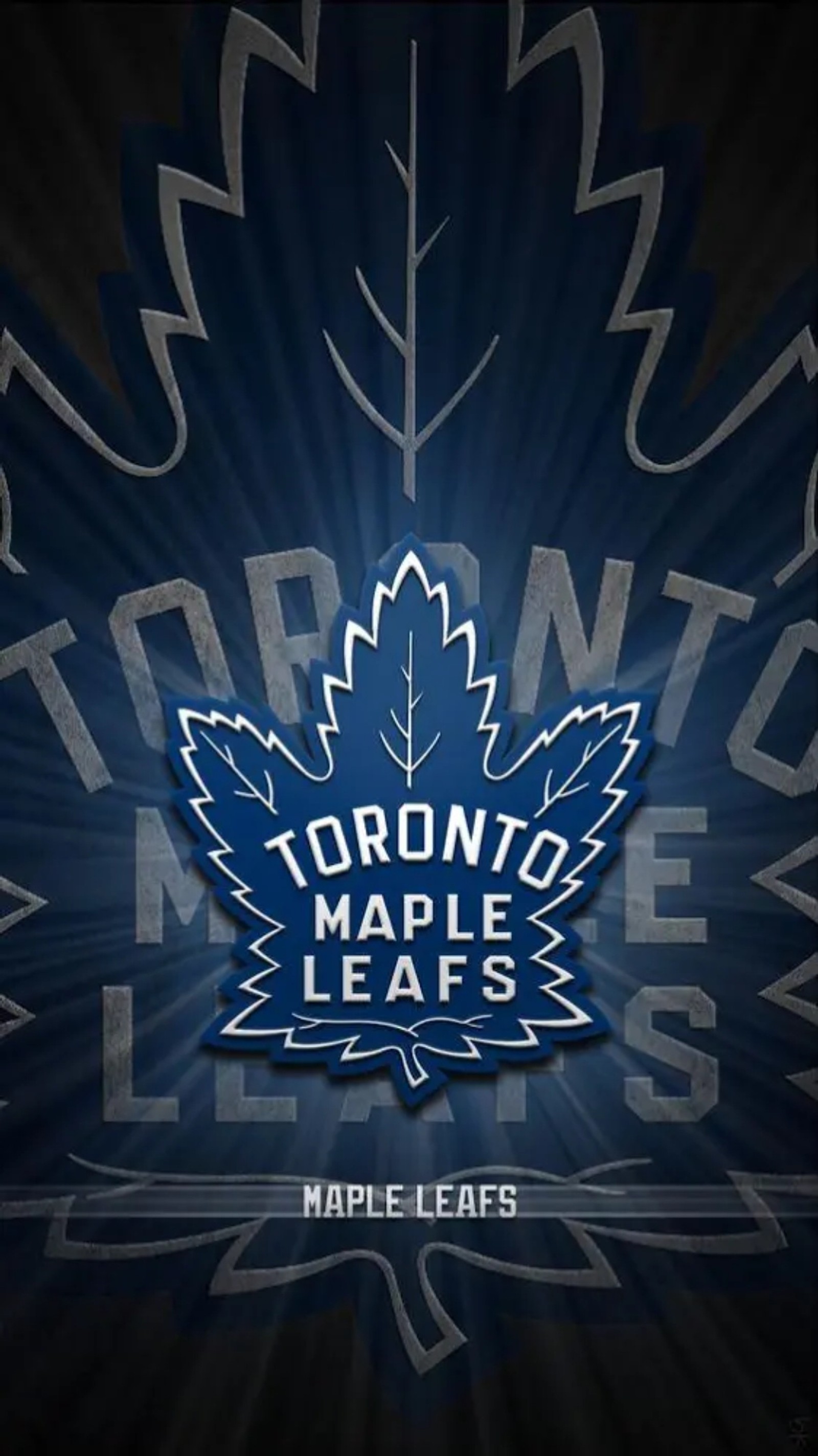 Toronto maple leafs logo on a blue background (canada, hockey, maple leafs, toronto, toronto maple leafs)