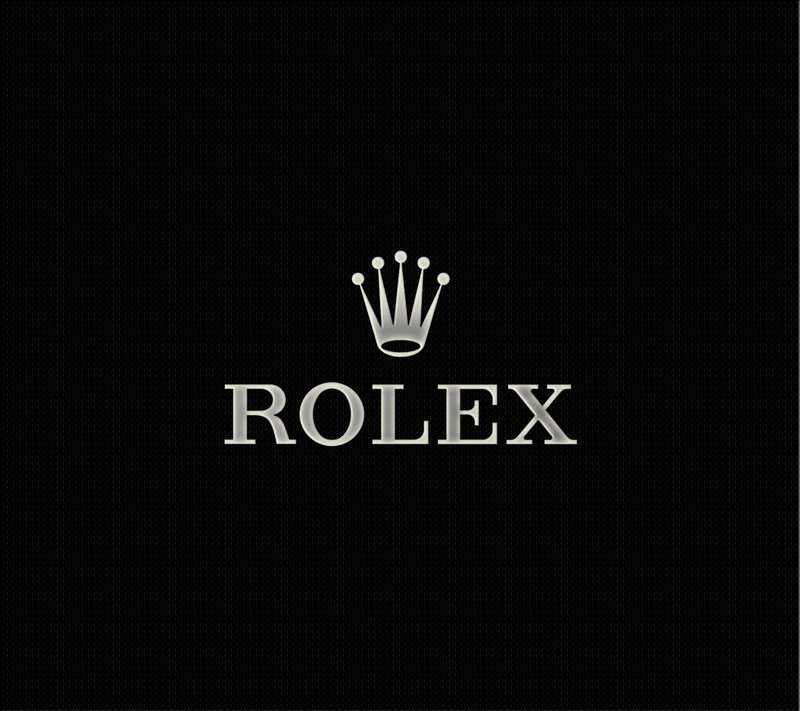 Близкий план черно-белого логотипа с короной (роскошь, rolex)