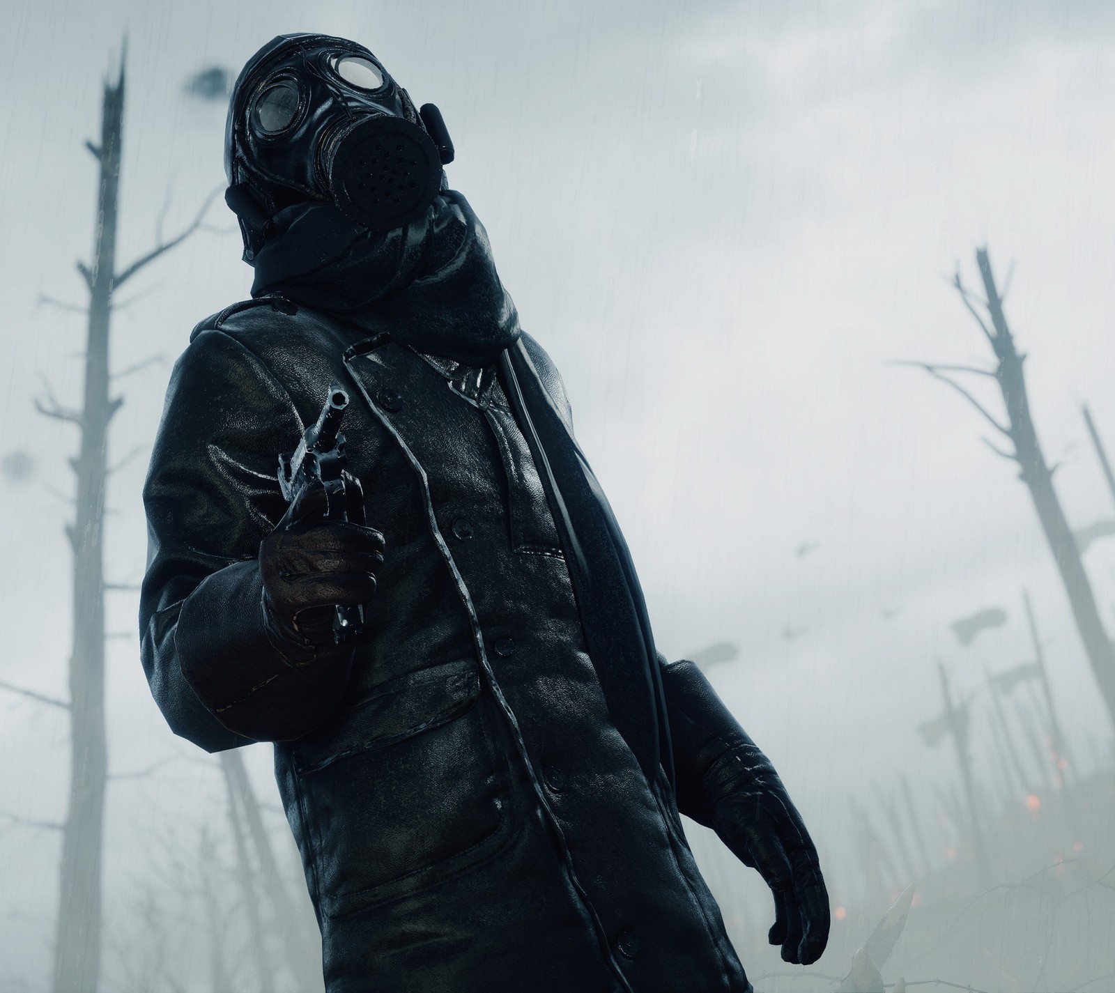 Gros plan d'une personne portant un masque à gaz et une veste (4k, battlefield 1, meilleur, bf, dé)