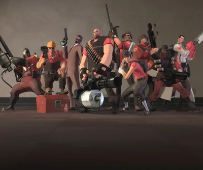 Personajes de Team Fortress 2 listos para la acción