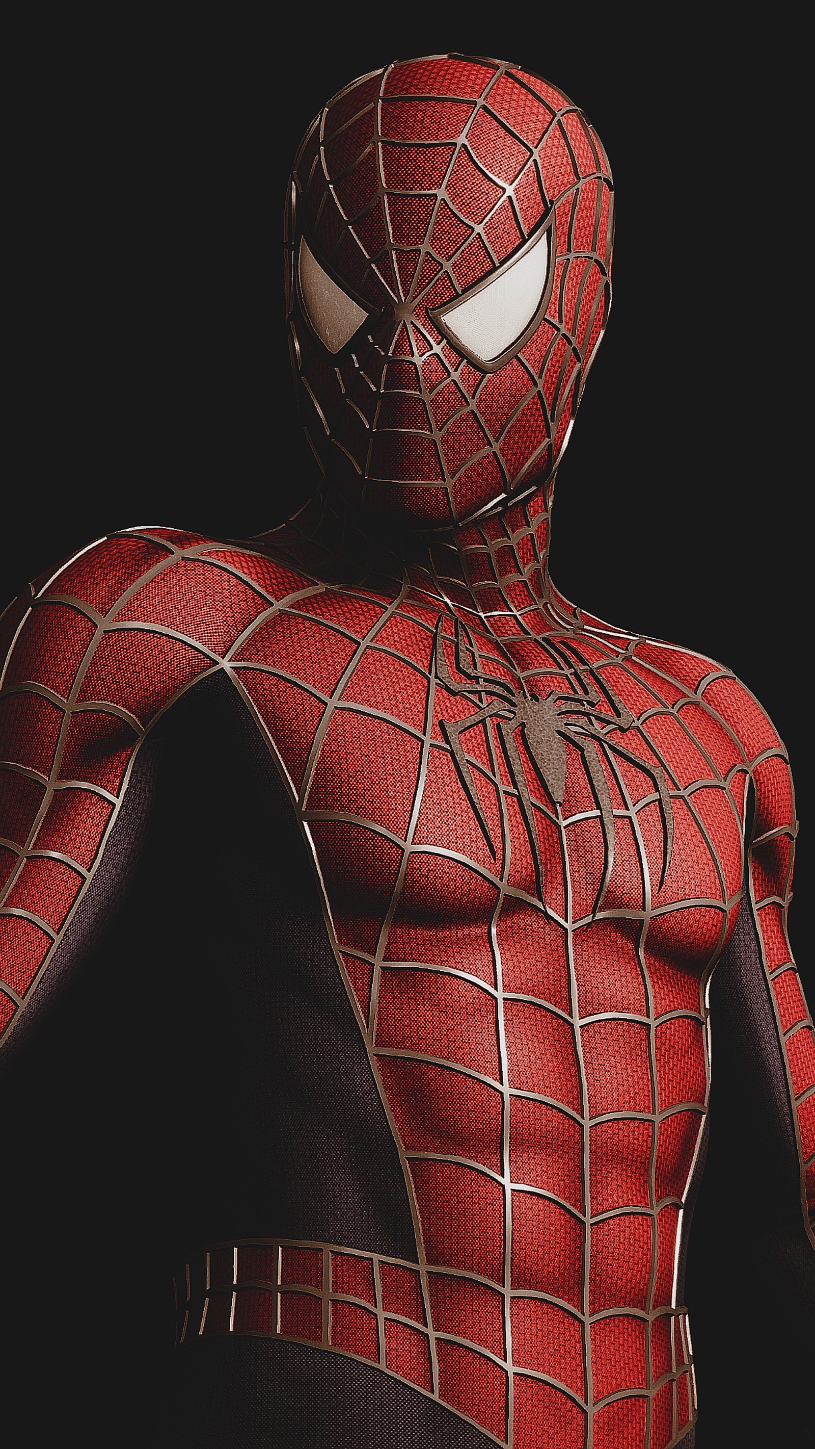 Spider-man en costume rouge sur fond noir (abstrait, incroyable, avengers, bandes dessinées, homme)