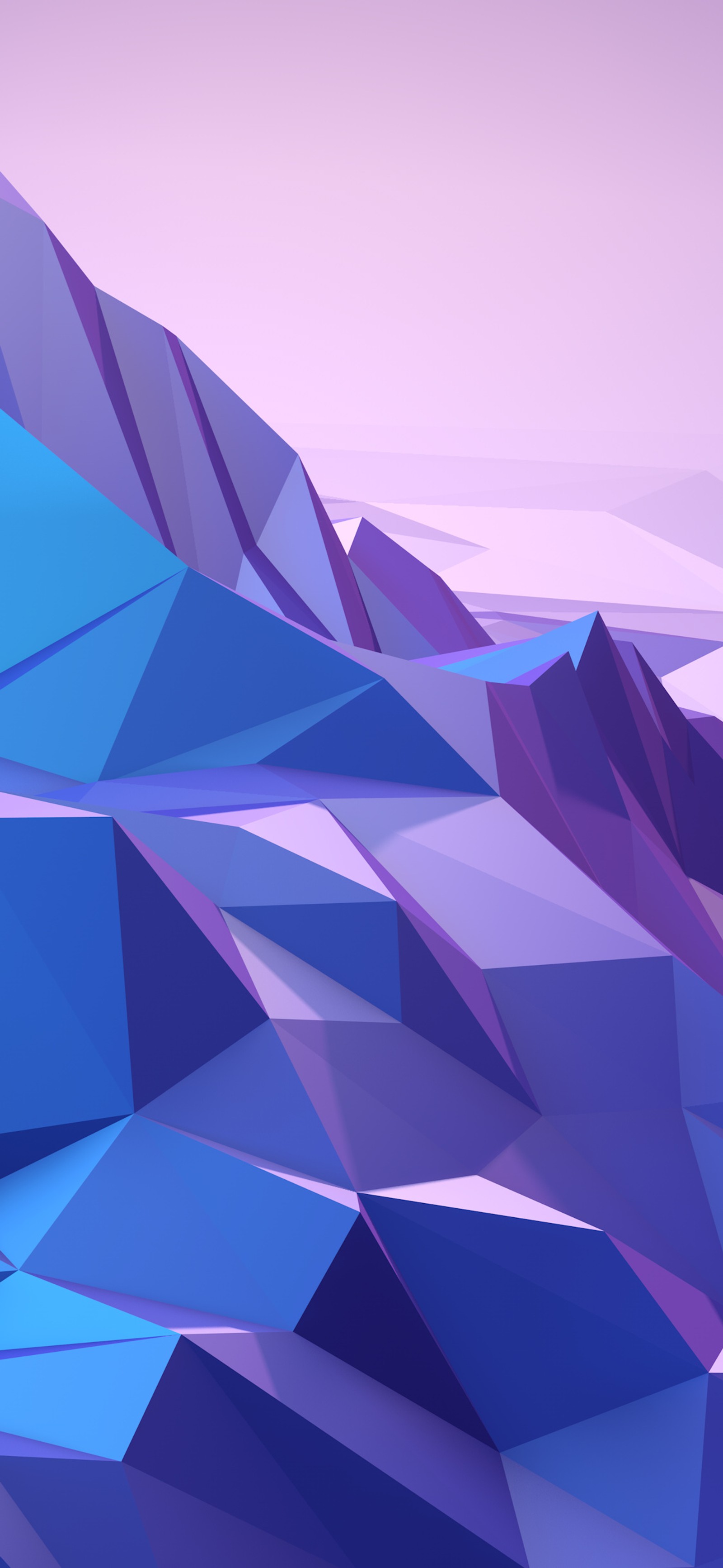 There is a blue and purple abstract mountain landscape with a sky background (abstract, color, dank, designs, galaxy)