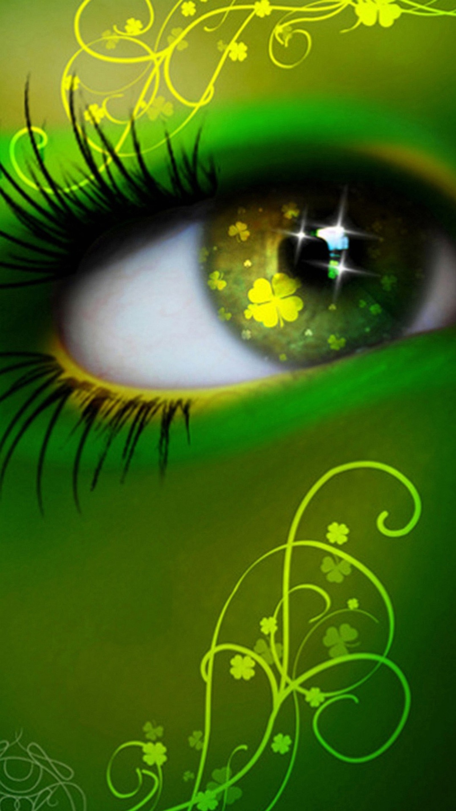 abstract, artistic, design, eye, green Download Wallpaper