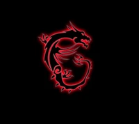 Emblème de dragon rouge dynamique sur fond noir