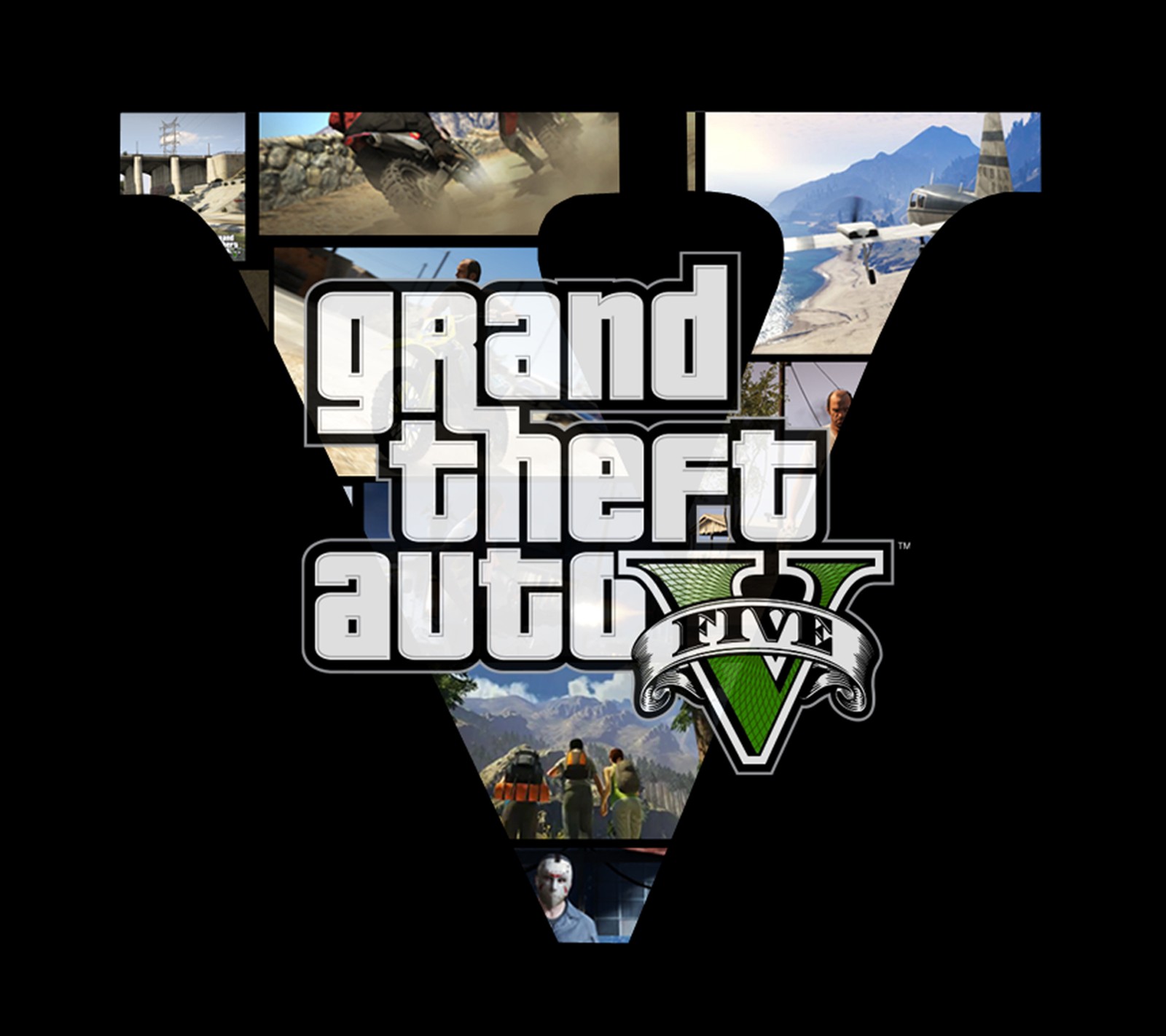 Un primer plano de una foto en blanco y negro de un logotipo v (coche, juego, gran, gta, logotipo)