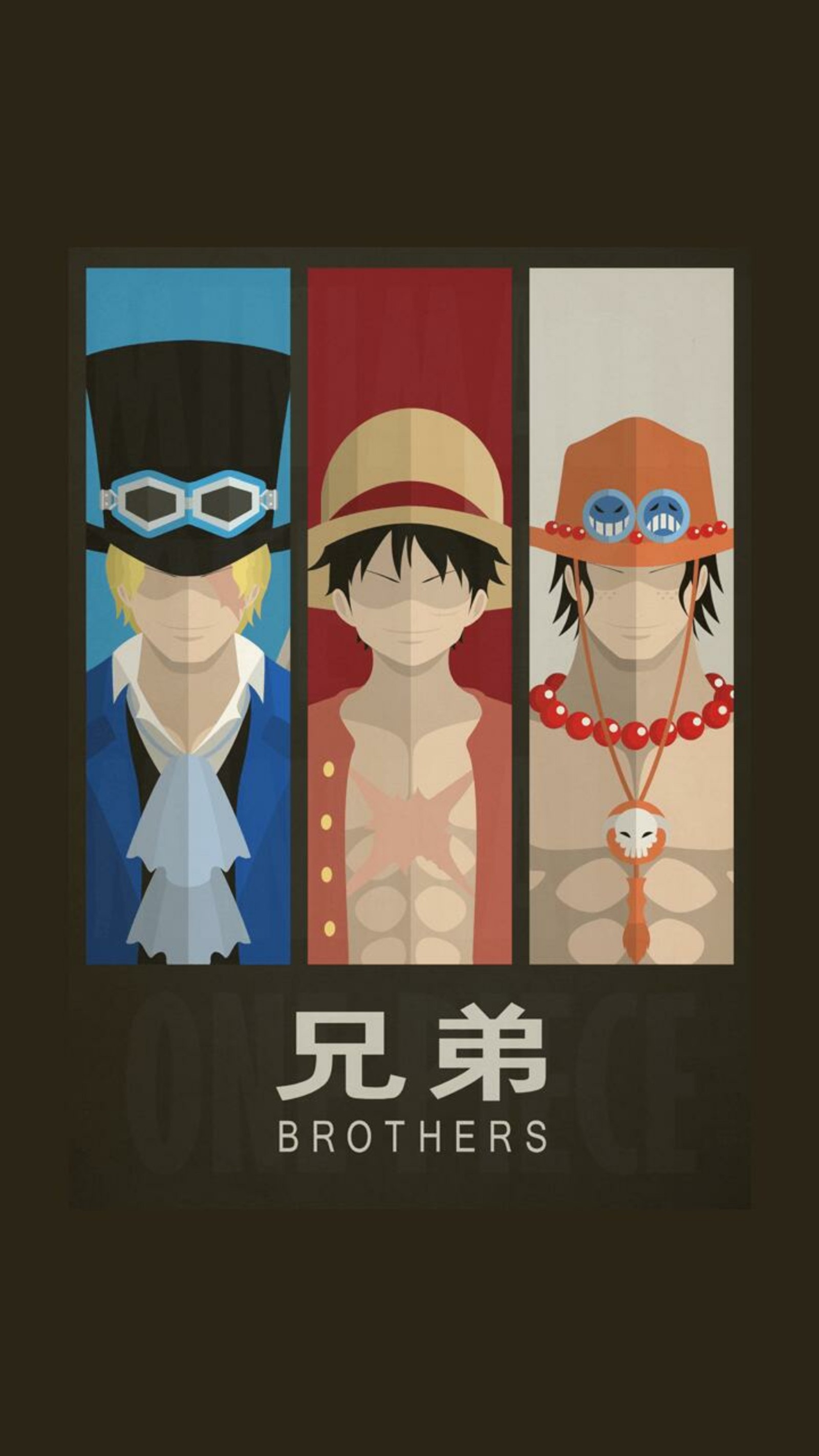 Um grupo de três personagens de anime com diferentes expressões (anime, one piece)