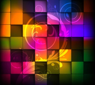 background, color, cubes, rainbow