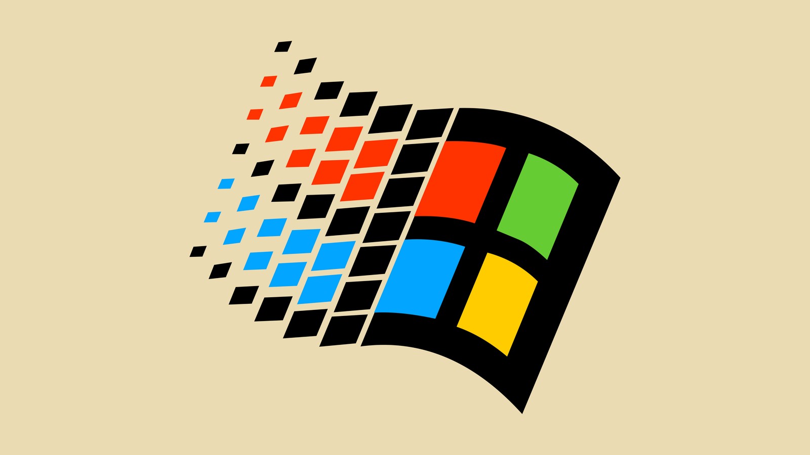 Um logotipo de computador com um design colorido (janela, microsoft corporation, microsoft windows, sistema operacional, cor)