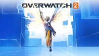 Mercy schwebt in Overwatch 2 - 4K Hintergrundbild